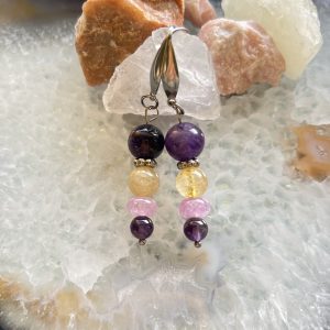 Uhani Ametist in Citrin