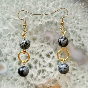 Uhani Snežni Obsidijan